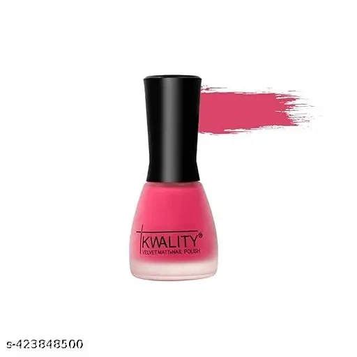 Kwality Velvet Round Nail Paint For Women, Nail Paint Kit Single, Quick Drying Nail Polish, Highly Pigmented & Long Lasting Enamel, Chip Resistance- 10 ml