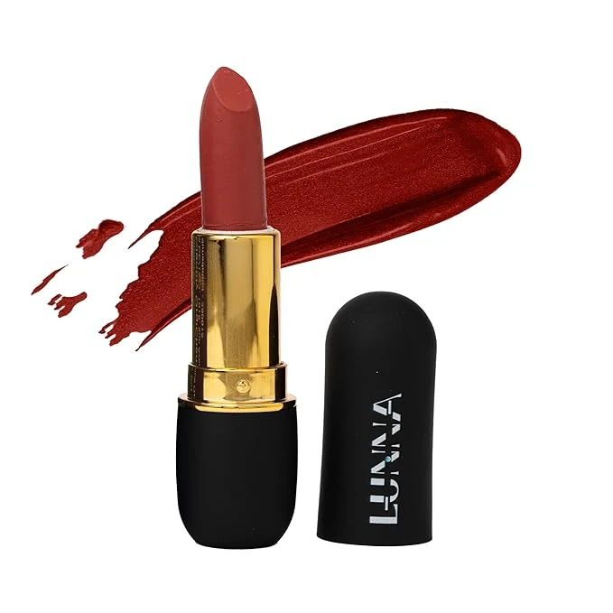 Lunna Matte Pink Cream Finish Lipstick For Girls & Women | Long Lasting Rich Color |Moisturization| All-day Wear | Smudge Proof, Transfer& Waterproof Perfect for Daily Use | 3.5g Coral Berry