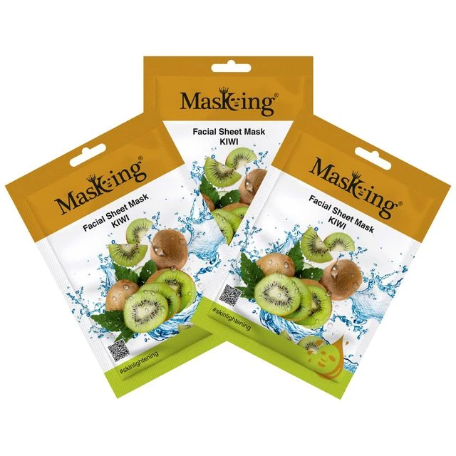 MasKing Beauty Facial Sheet Mask Kiwi,Combo Pack Of 3