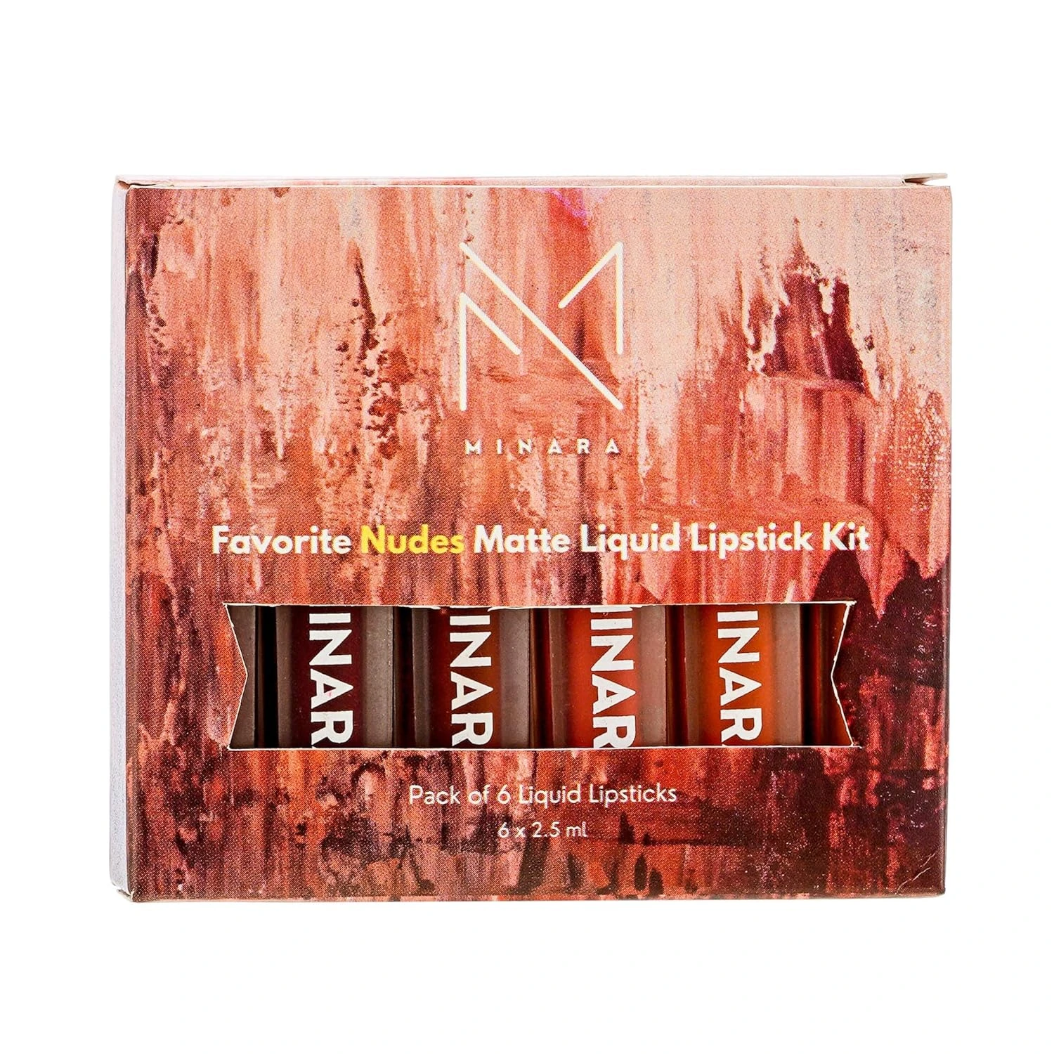 MINARA Matte Liquid Lipstick Pack of 6 - Nude (15 ml)|Waterproof, Long lasting and Smudge proof