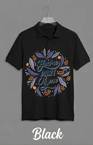 “You’re Part of Me” Polo T-Shirt - Grey