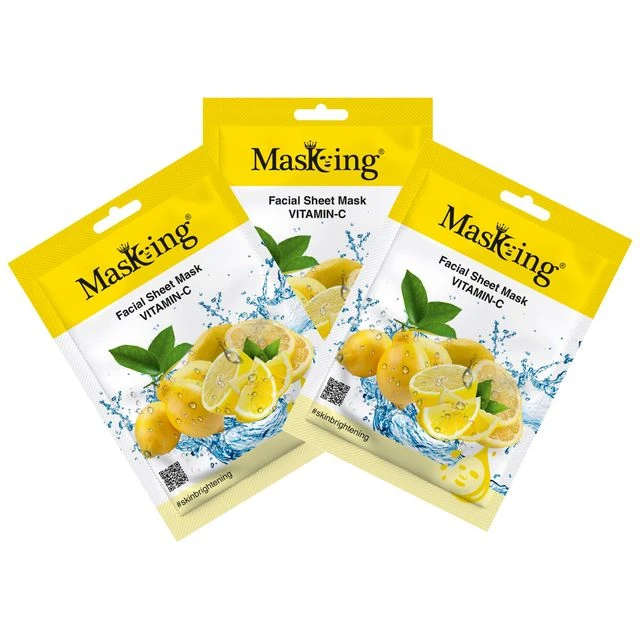 MasKing Beauty Facial Sheet Mask Vitamin-C,Combo Pack Of 3