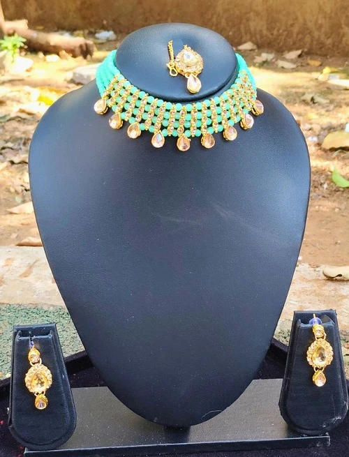 Unique Gold Plated Party Wear Necklace Set for Wedding, Daily & Festive Look
