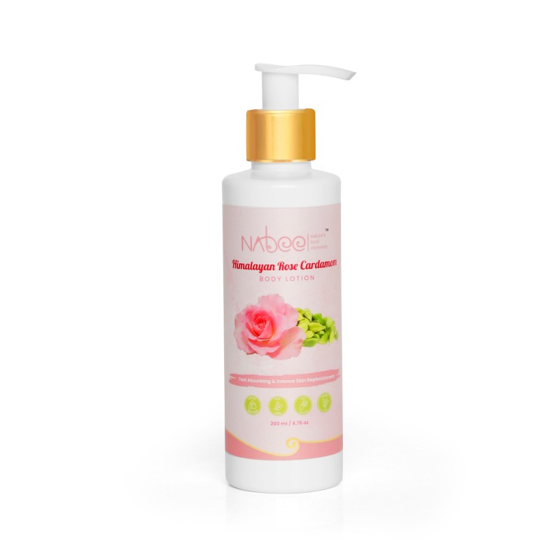NABEE HIMALAYAN ROSE CARDAMOM NOURISHING BODY LOTION, MAKES SKIN SOFT