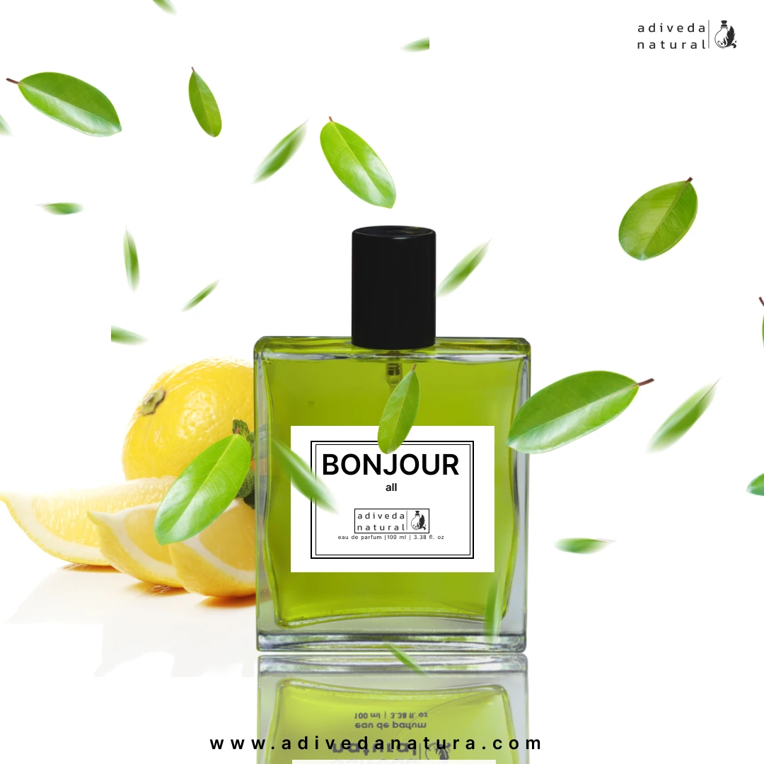 Adiveda Natural Bonjour EDP - Fresh Woody Citrusy Perfume for Men 100 ml | Perfume For Men | Best Selling prfume For Men | Eau De Parfum | Alcohol Free Perfume | Natural Perfume