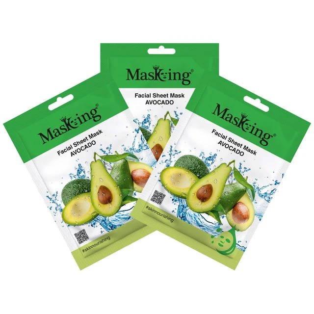 MasKing Beauty Facial Sheet Mask Avocado,Combo Pack Of 3