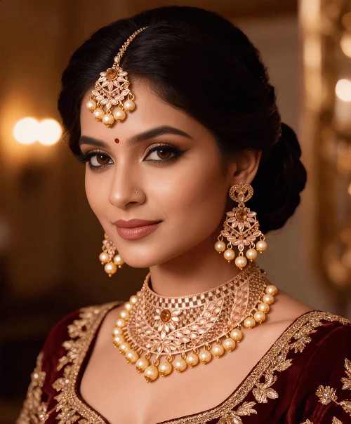 Gold Plated Pearl Choker Set – Party Wear Wedding Jewellery