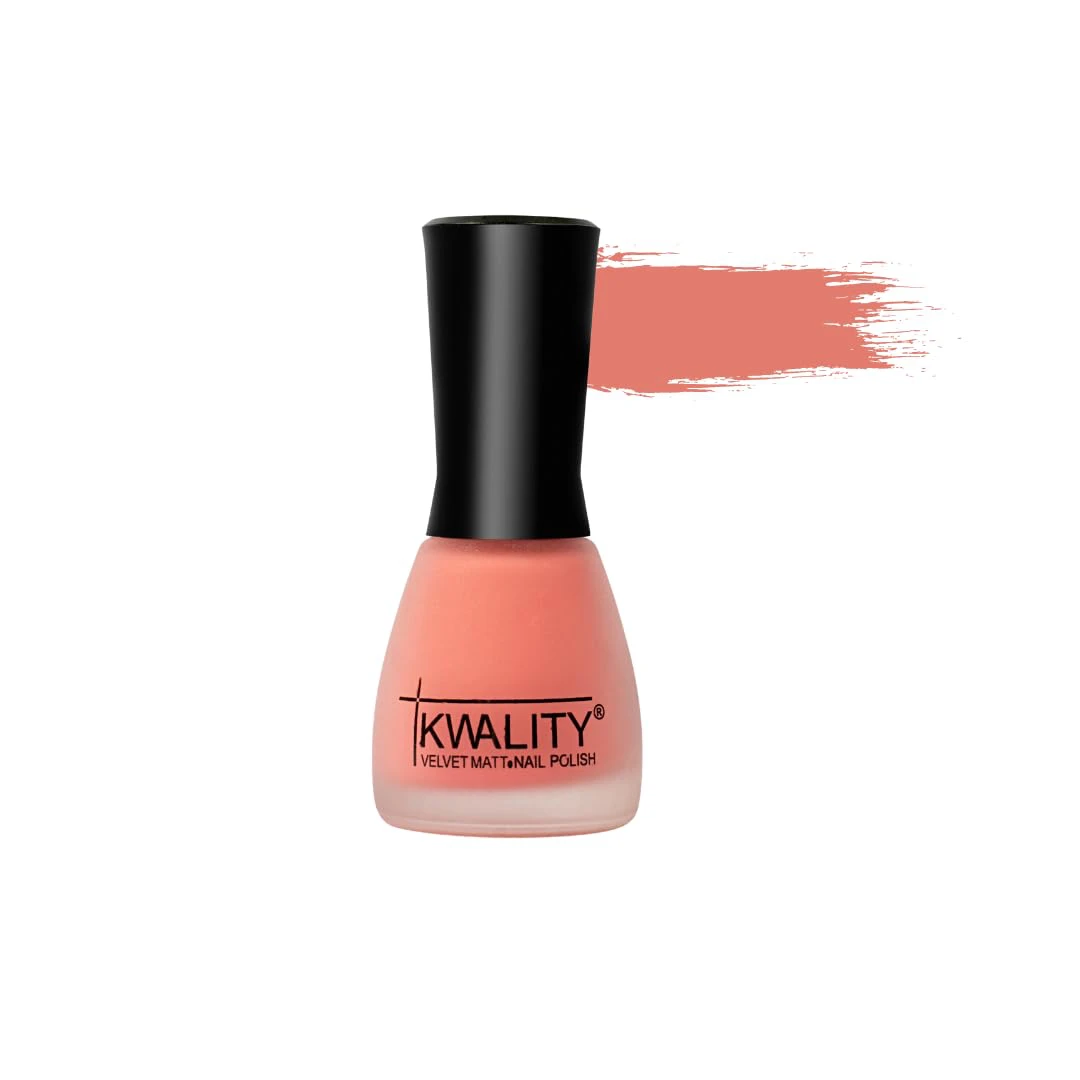 Kwality Velvet Round Nail Paint For Women, Nail Paint Kit Single, Quick Drying Nail Polish, Highly Pigmented & Long Lasting Enamel, Chip Resistance- 10 ml
