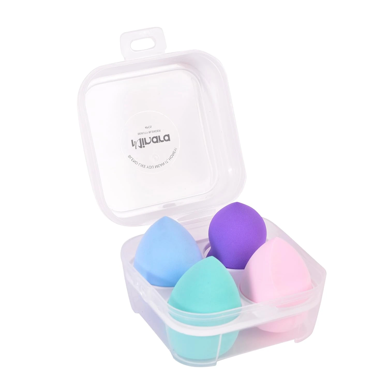 MINARA Beauty Ultra soft Blender Makeup Sponge Set of 4 (Multicolor)|Travel Size Cosmetic Blender and Sponge Kit For Face Foundation Blushes Eyeshadow With Storage | Makeup set For Women|