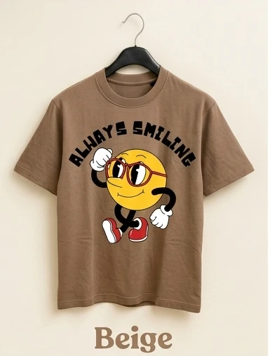 Always Smiling Emoji Oversized T-Shirt – Trendy Unisex Graphic Tee