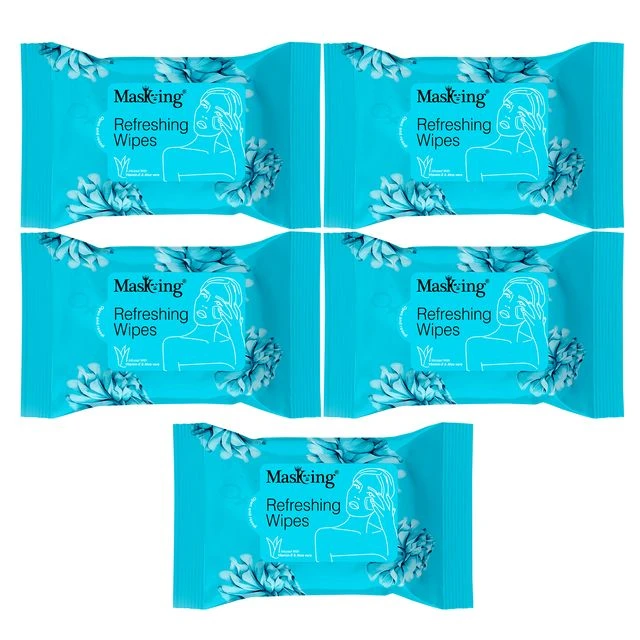 Masking Refreshing Wet Wipes ( 50 Pcs ) Pack of 5