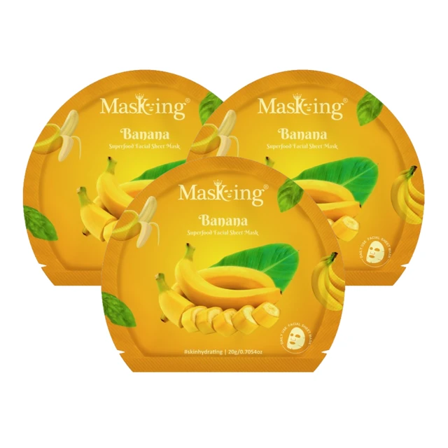 MasKing Superfood Banana Facial Sheet Mask for Skin Brightening & Hydrating, Combo Pack Of 3